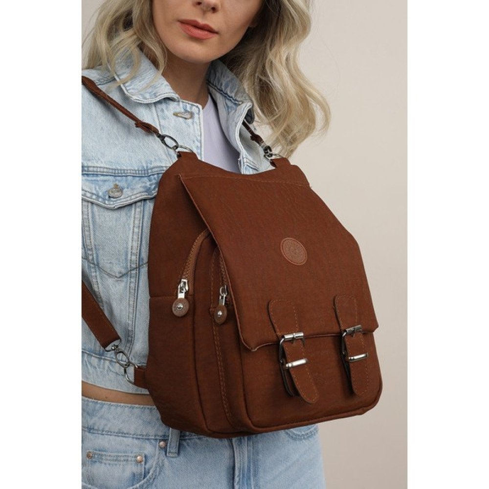 My Nisa Boutique Kahverengi Su Gecirmez Krinkıl Kumaş Kadın Omuz ve Sırt Çantası Bayan Sırt Çantası Fiyatı