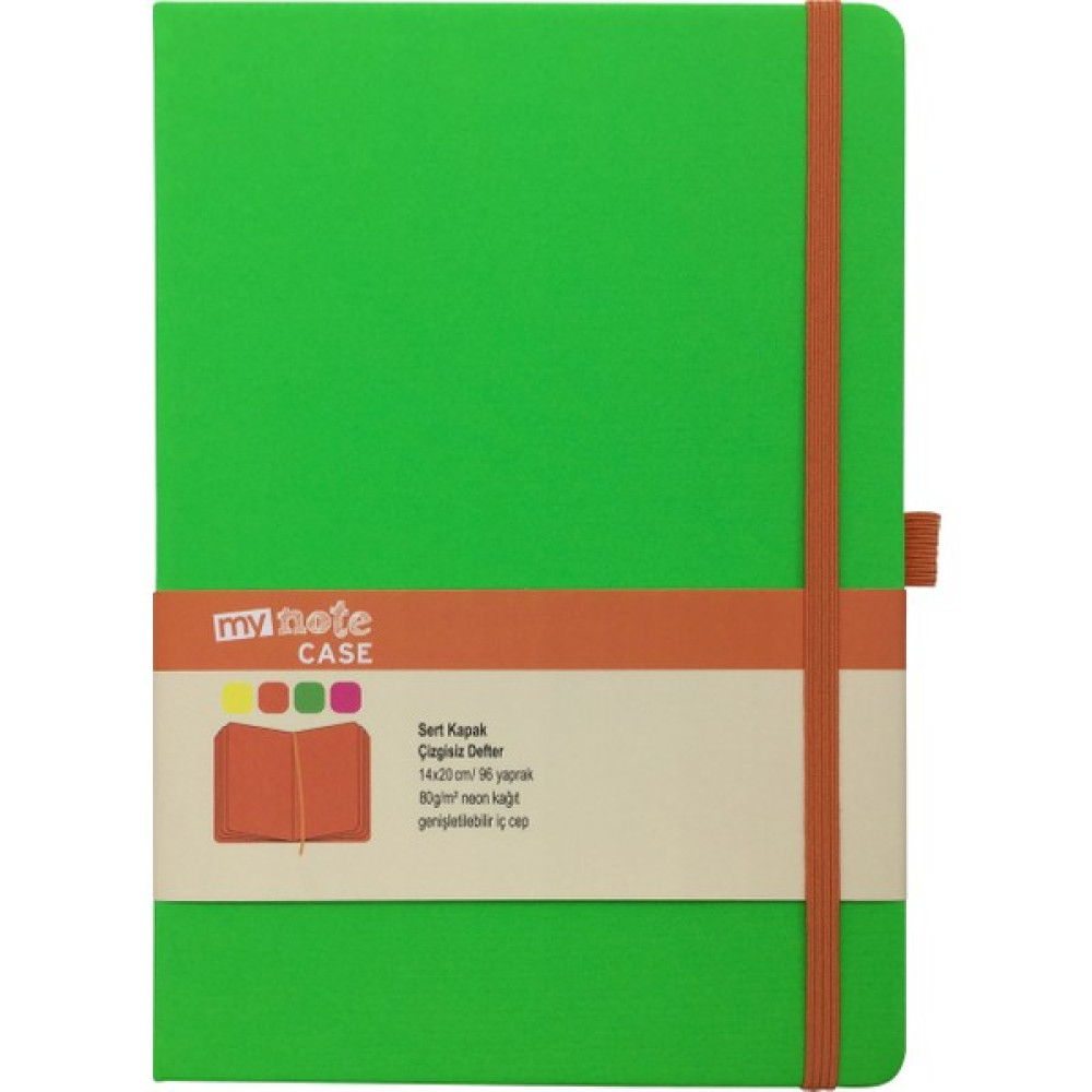 My Note Case Turuncu 96 Yaprak Neon Yeşil Çizgisiz Defter Myn127 Defter Fiyatı