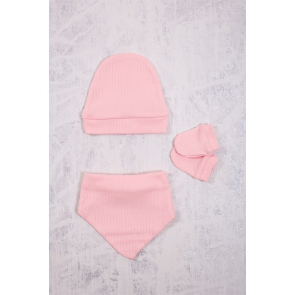 My Pamucuk Baby&Kids Bebek Pembe Fitilli Eldiven Şapka Yakalık 3'lü Set Bebek Giysi Takım Fiyatı
