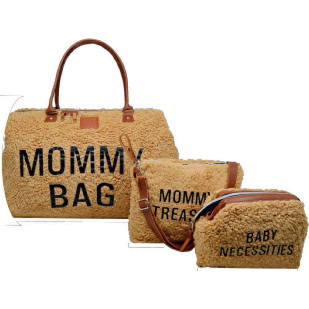 My Pioggia Babysi Mommy Bag Exclusive Camel Kuzu Peluş 3 Lü Set Baby Anne Bebek Bakım ve Kadın Çantası Bebek Bakım Çantası Fiyatı