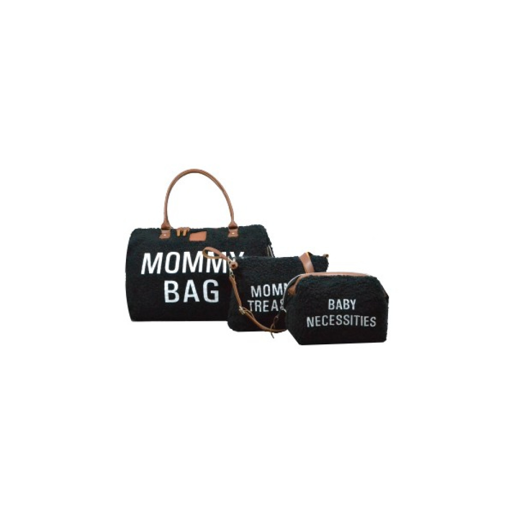My Pioggia Babysi Mommy Bag Exclusive Siyah Kuzu Peluş 3 Lü Set Baby Anne Bebek Bakım ve Kadın Çantası Bebek Bakım Çantası Fiyatı