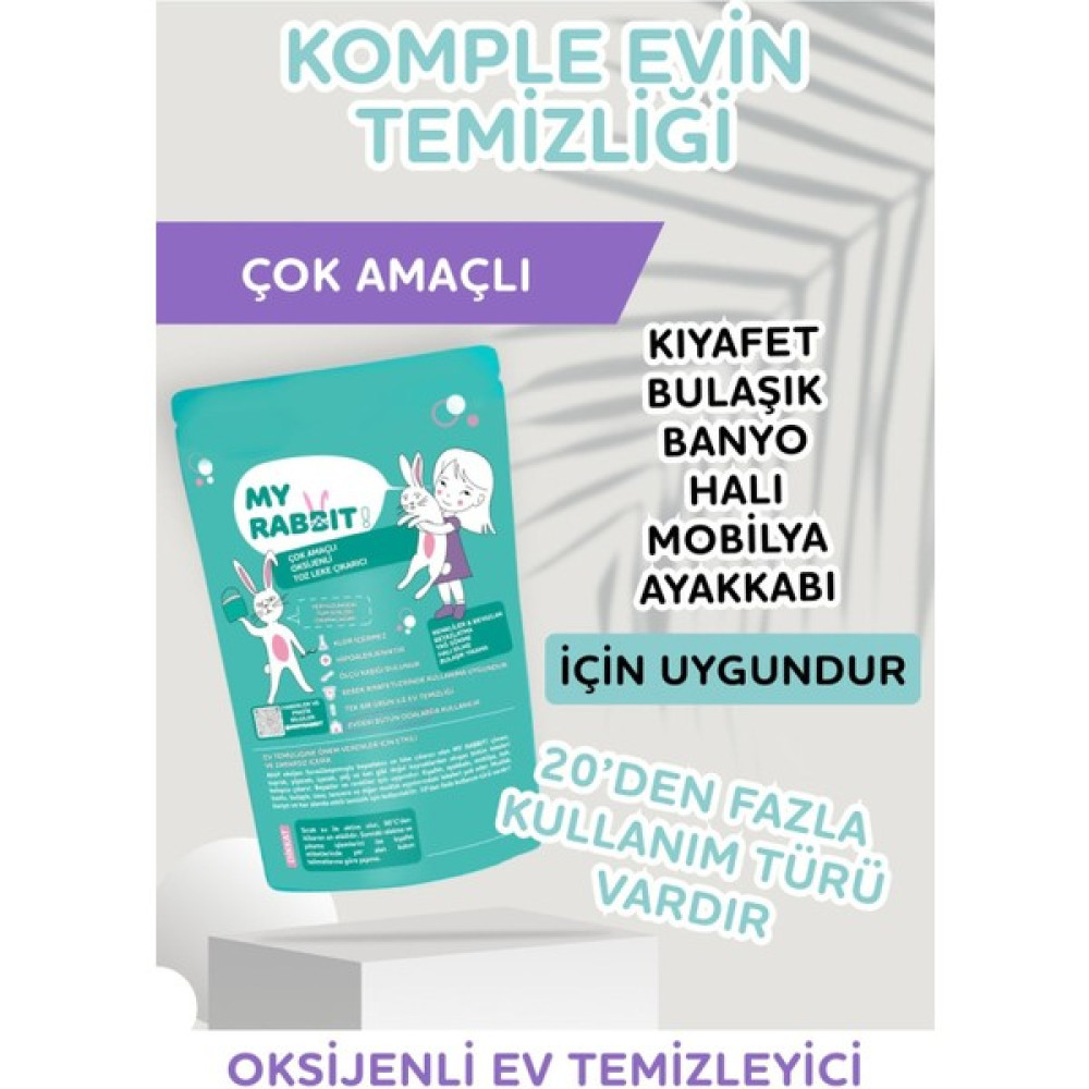 My Rabbit Çamaşır ve Yüzey Için Çok Amaçlı Oksijenli Toz Leke Çıkarıcı ve Beyazlatıcı 800 gr Çamaşır Yıkama Fiyatı
