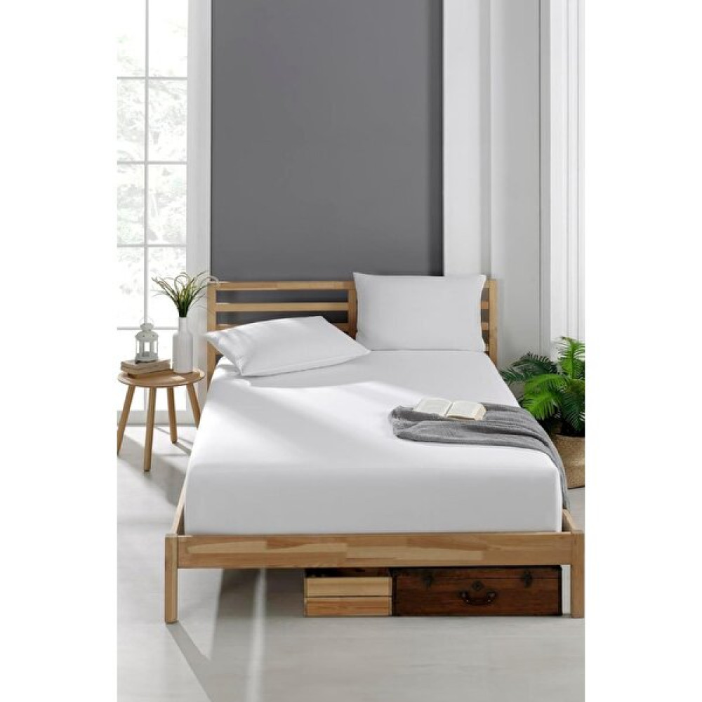 My Shopping Ranforce Çift Kişilik Fitted Lastikli Çarşaf Takımı Beyaz 160X200 - 160 × 200 cm Çarşaf Fiyatı