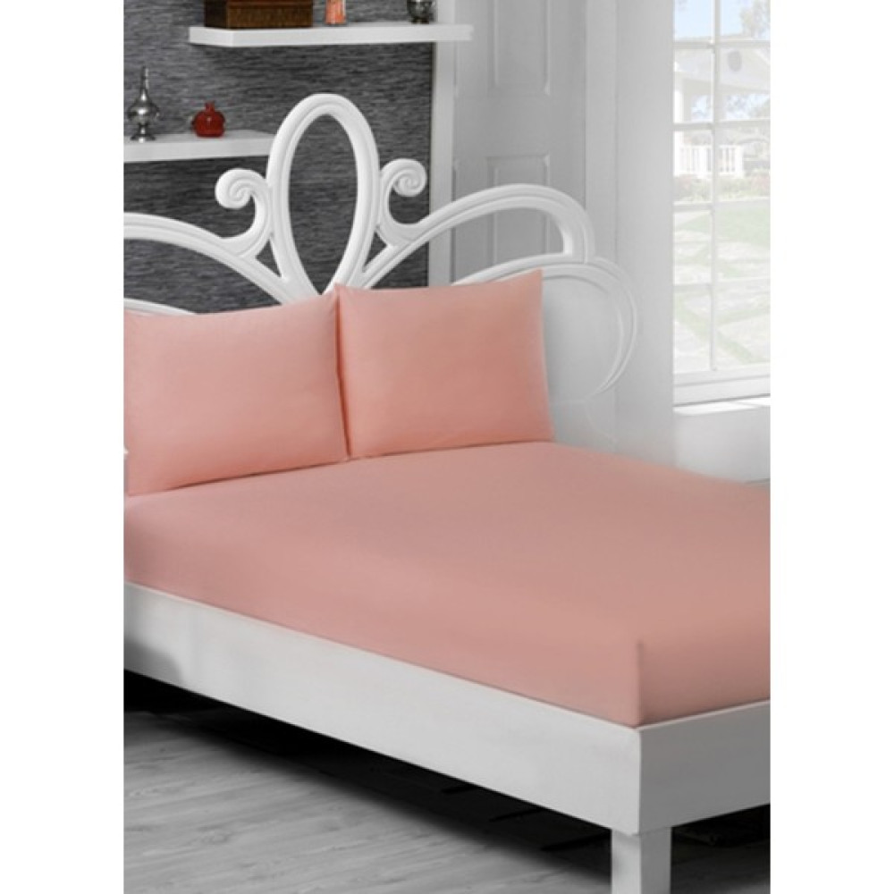 My Shopping Ranforce Çift Kişilik Fitted Lastikli Çarşaf Takımı Somon 160X200 - 160 × 200 cm Çarşaf Fiyatı