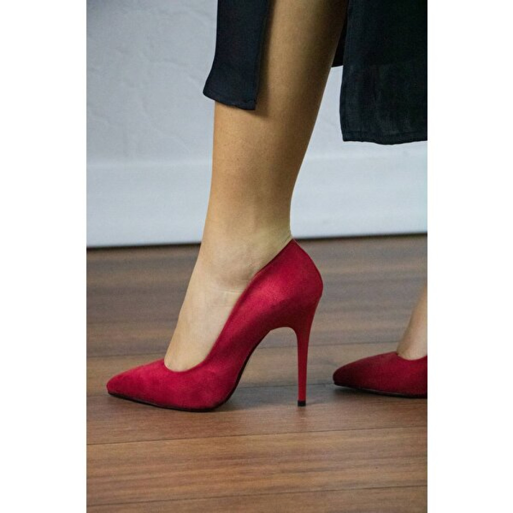 My Style Esi Kadın Stiletto Ince Topuklu Ayakkabı Kırmızı Süet Topuklu Ayakkabı Fiyatı