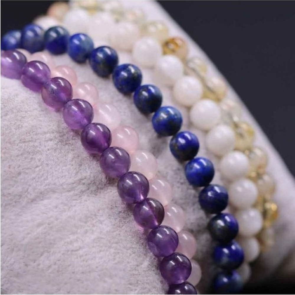 My Takı Ağacım FH Ametist Taşı-Ay Taşı-Sitrin Taşı-Pembe Kuvars-Lapis Lazuli Taşı 6mm Bileklik 5'li Set Örme Ayarlı - Çok Renkli-KR1 Saat ve Bileklik Aksesuarı Fiyatı
