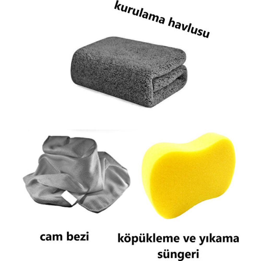 M.Y. Taso Özel Araç Yıkama Kurulama Cam Temizlik 3'lü Full Paket-Kurulama (40X40 Cm)-Baklava (40X40 Cm)-Sünger Oto Bakım Bezleri Fiyatı