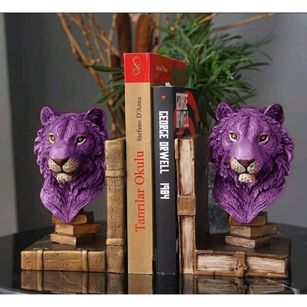 My Trend Hobi Atölyesi Aslan Kitap Tutucu Heykeli - Renkli Biblo Fiyatı