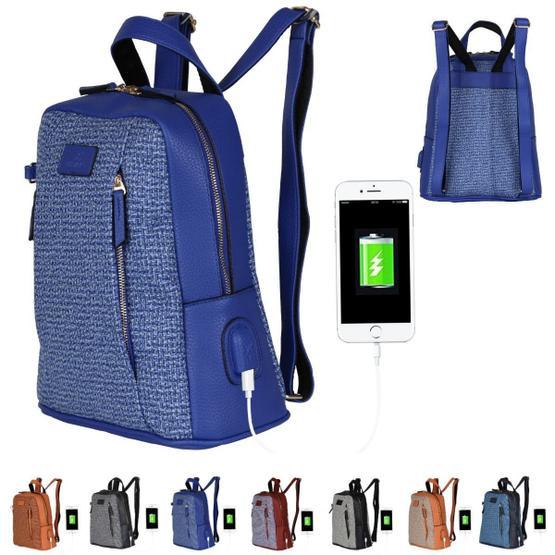 My Valice 1206 Lacivert Smart Bag Usb Şarj Girişli Kadın Sırt Çantası