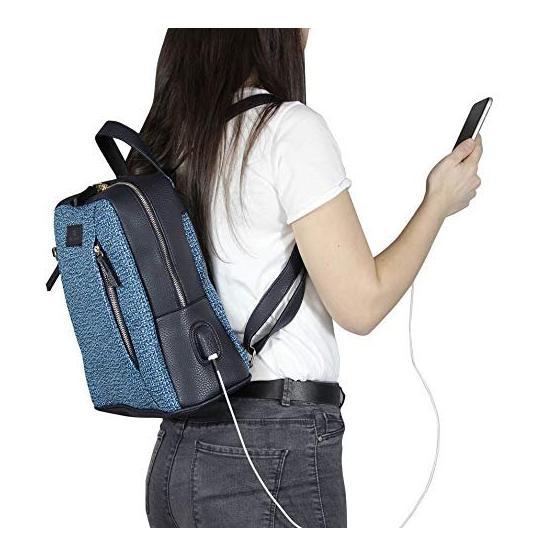 My Valice 1206 Lacivert Smart Bag Usb Şarj Girişli Kadın Sırt Çantası