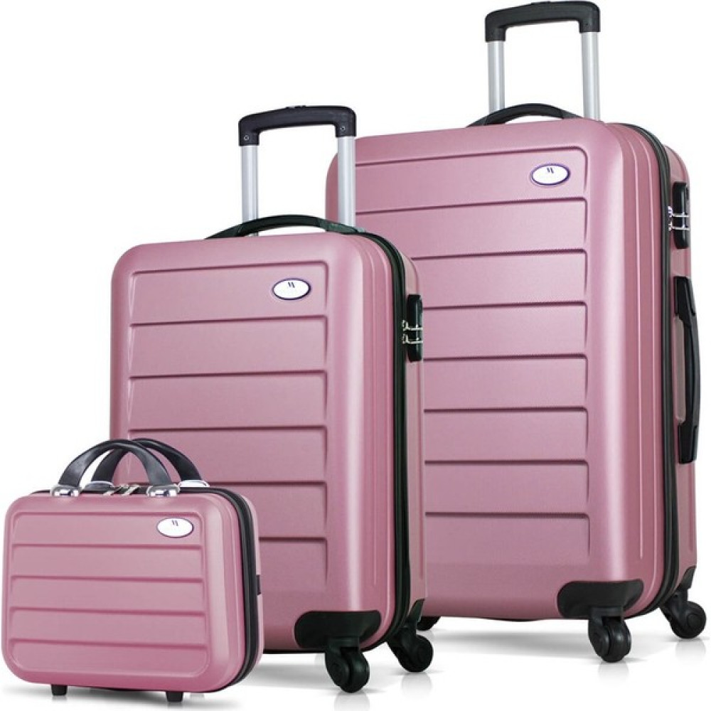 My Valice Ruby Abs 3'lü Valiz Seti Makyaj + Kabin + Orta Boy Rose Gold Çanta (Outdoor) Fiyatı