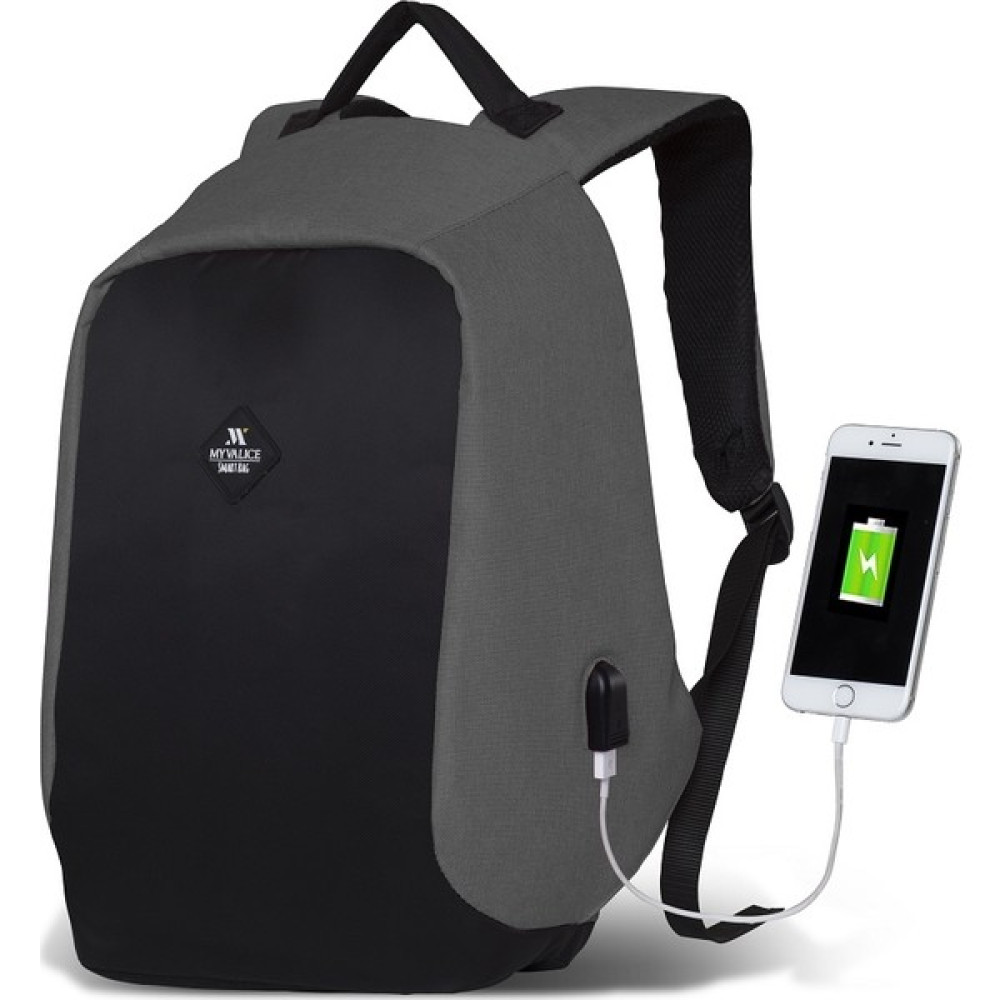My Valice Smart Bag Secret USB Şarj Girişli Akıllı Sırt Çantası Gri Erkek Sırt Çantası Fiyatı
