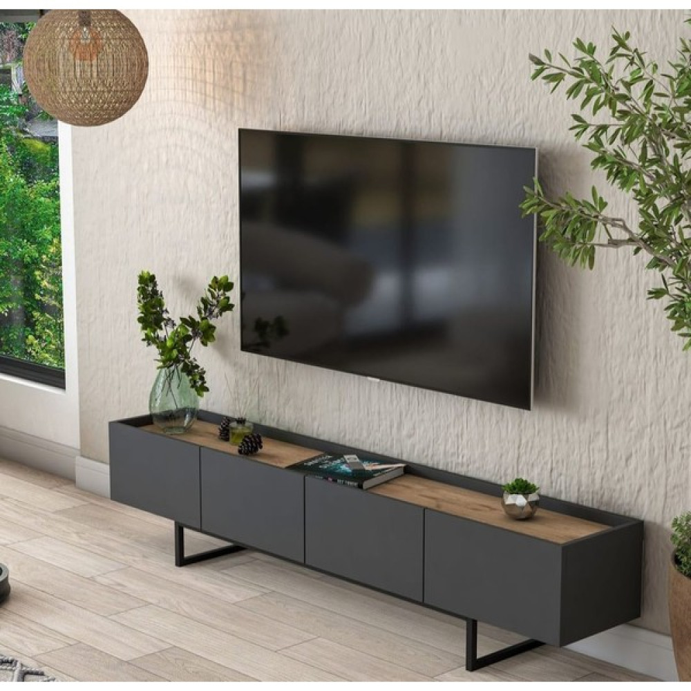 My Wooden House Modern Tvünitesi - Antrasit Tv Ünitesi / Sehpası Fiyatı