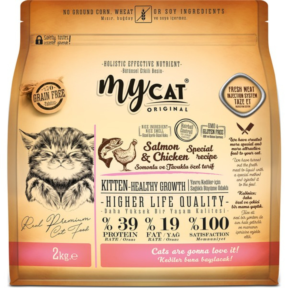Mycat %70 Tahılsız Somonlu & Tavuklu Yavru Kedi Maması 2kg Evcil Hayvan Ürünleri Fiyatı