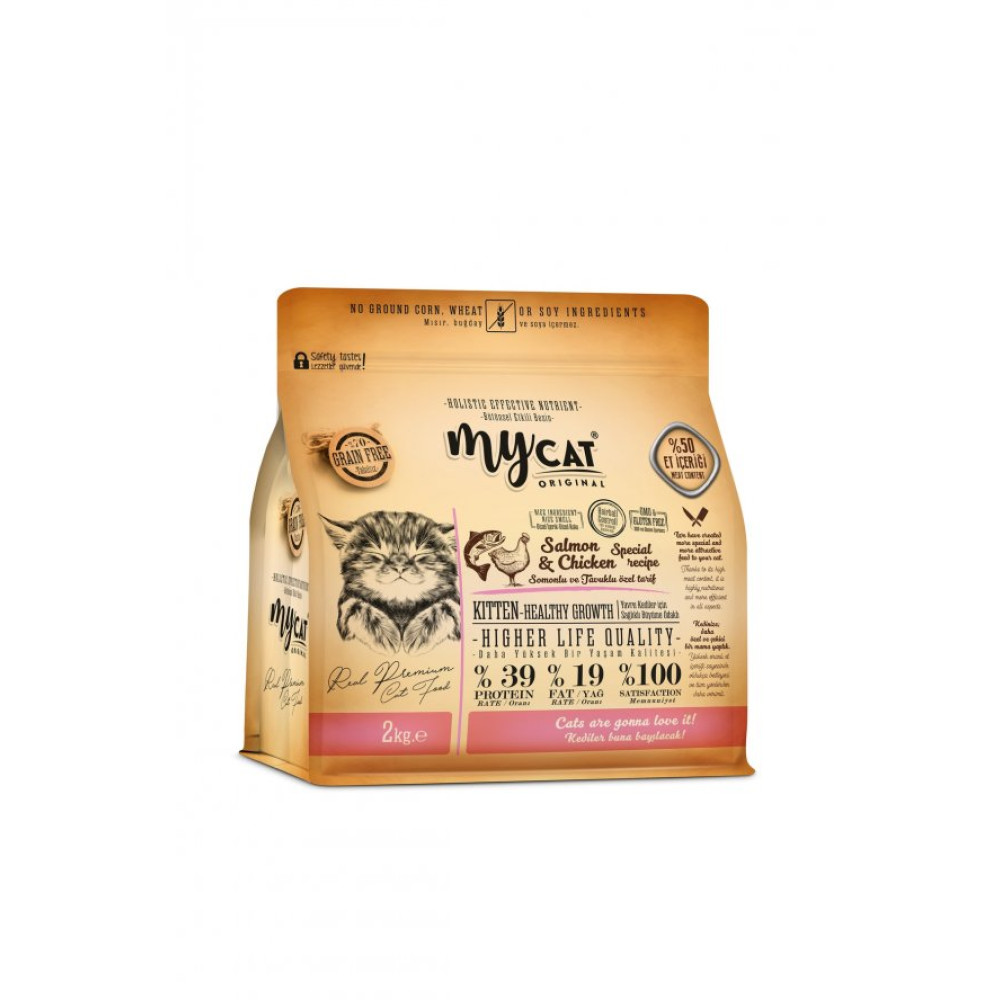 Mycat Low Grain Somonlu Ve Tavuklu Kitten Yavru Kedi Mamasi 2Kg Evcil Hayvan Ürünleri Fiyatı