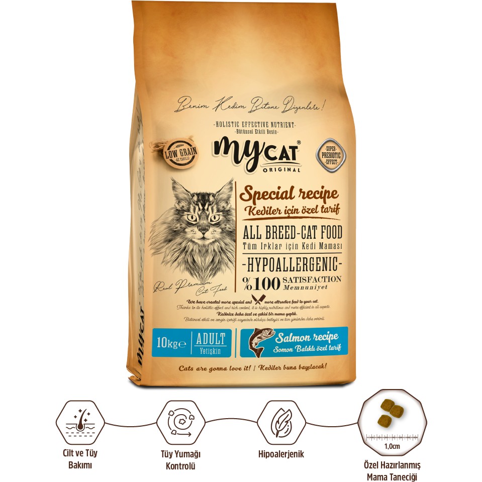 Mycat Orıgınal Az Tahıllı Skin Care Somon Balıklı Yetişkin Kedi Maması 10kg - 1 Evcil Hayvan Ürünleri Fiyatı