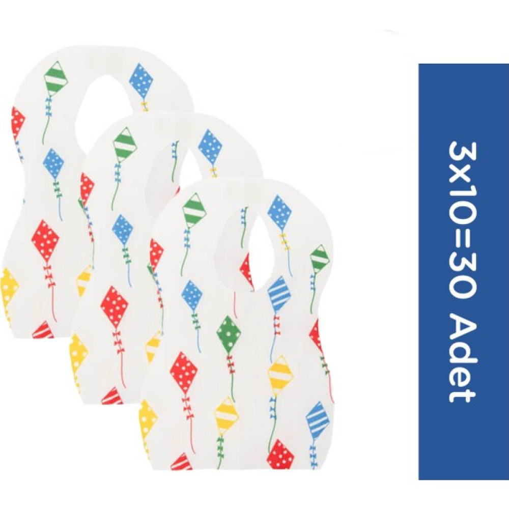 Mycey Kullan- At Önlük Seti (10X3 30 Adet) - Beyaz - 0 - 2 Yaş Mama Önlüğü Fiyatı