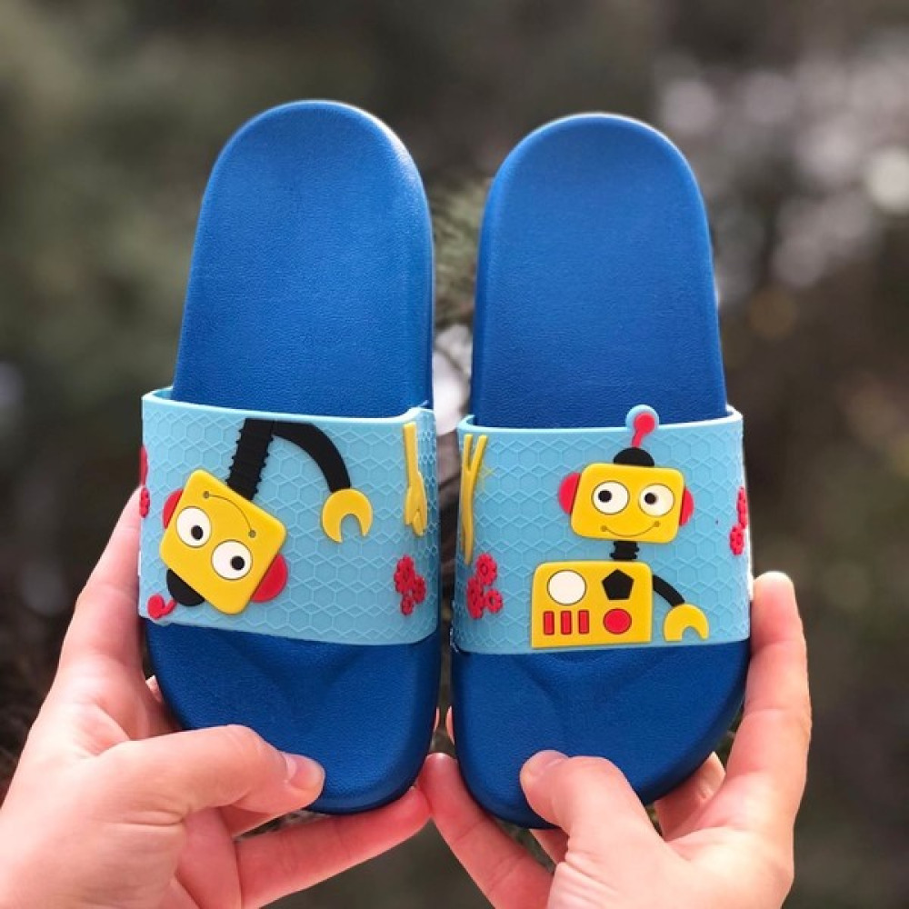 Mychild Robot Figürlü Çocuk Terliği, Kaydırmaz Taban Çocuk Terliği, Bahçe Deniz Havuz Terliği Erkek Çocuk Terlik & Sandaleti Fiyatı