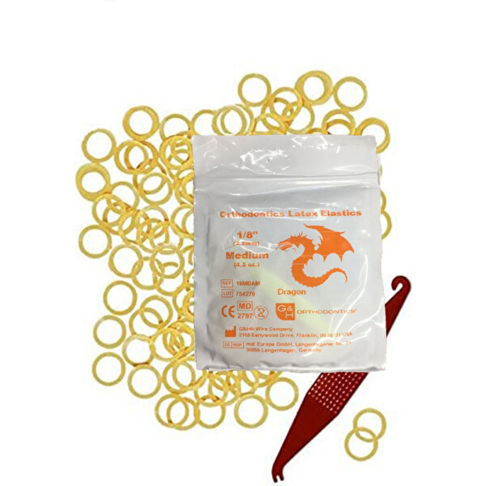 Myetc Diş Teli Lastiği (Takma Aparatı Hediyeli) - Ağız Içi Lastik 1/8 Medium 4,5oz 3.2mm 100 Adet Diş İpleri Fiyatı