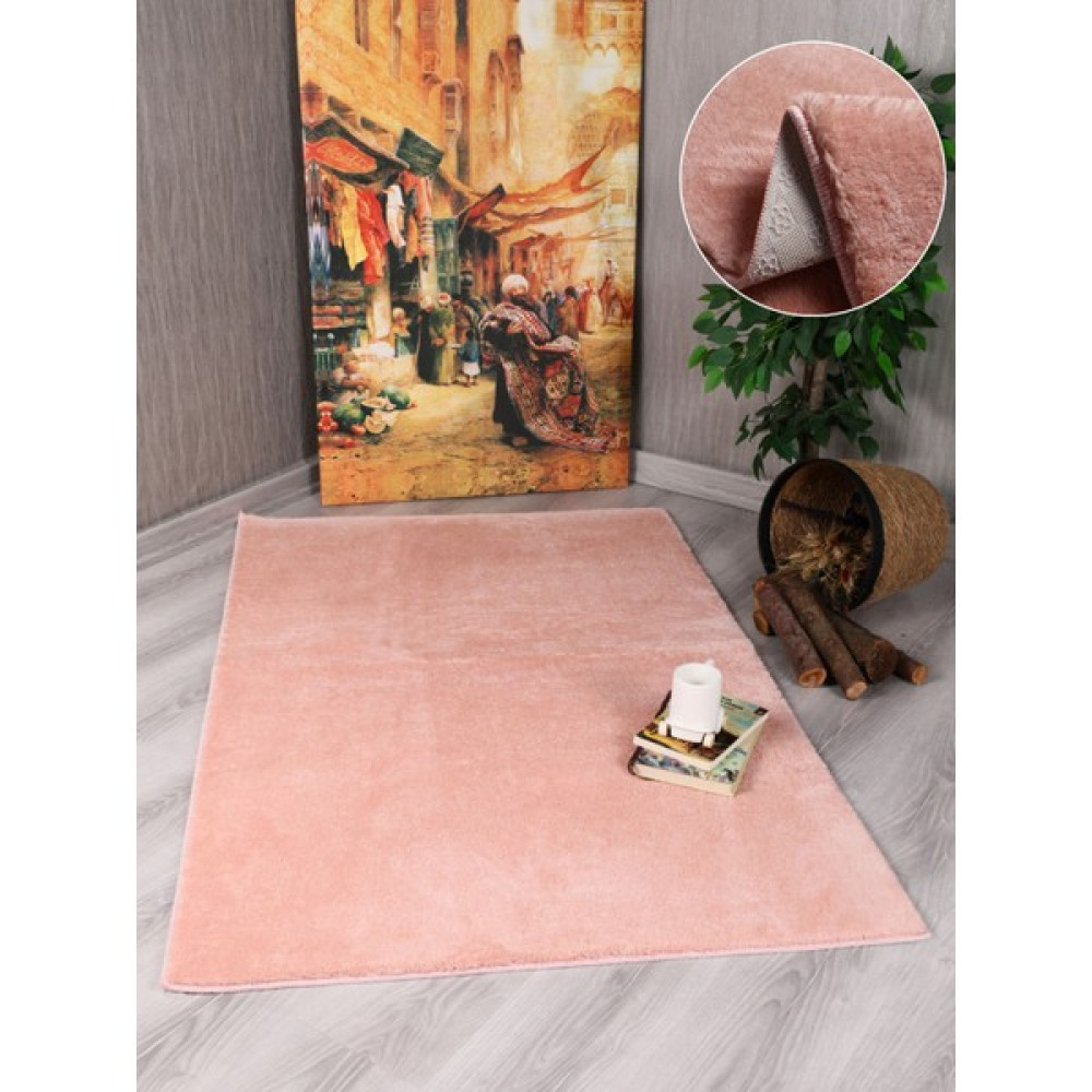 Myevilla My Evilla Modern Dekoratif Puffy Peluş Halı Yolluk - Pembe - 40 x 60 cm Yolluk Fiyatı