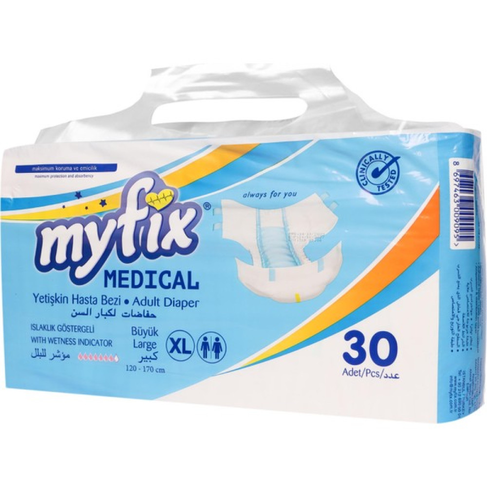 Myfix My Fix Yetişkin Hasta Bezi x Large 30 Adet - XL - Beyaz Oto Boyaları Fiyatı