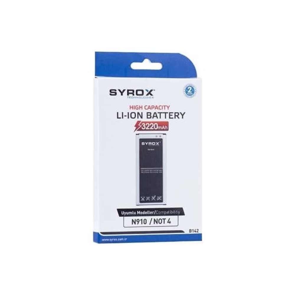 Myglobal Note 4/N910 Samsung Batarya Syrox SYX-B142 Cep Telefonu Bataryası Fiyatı