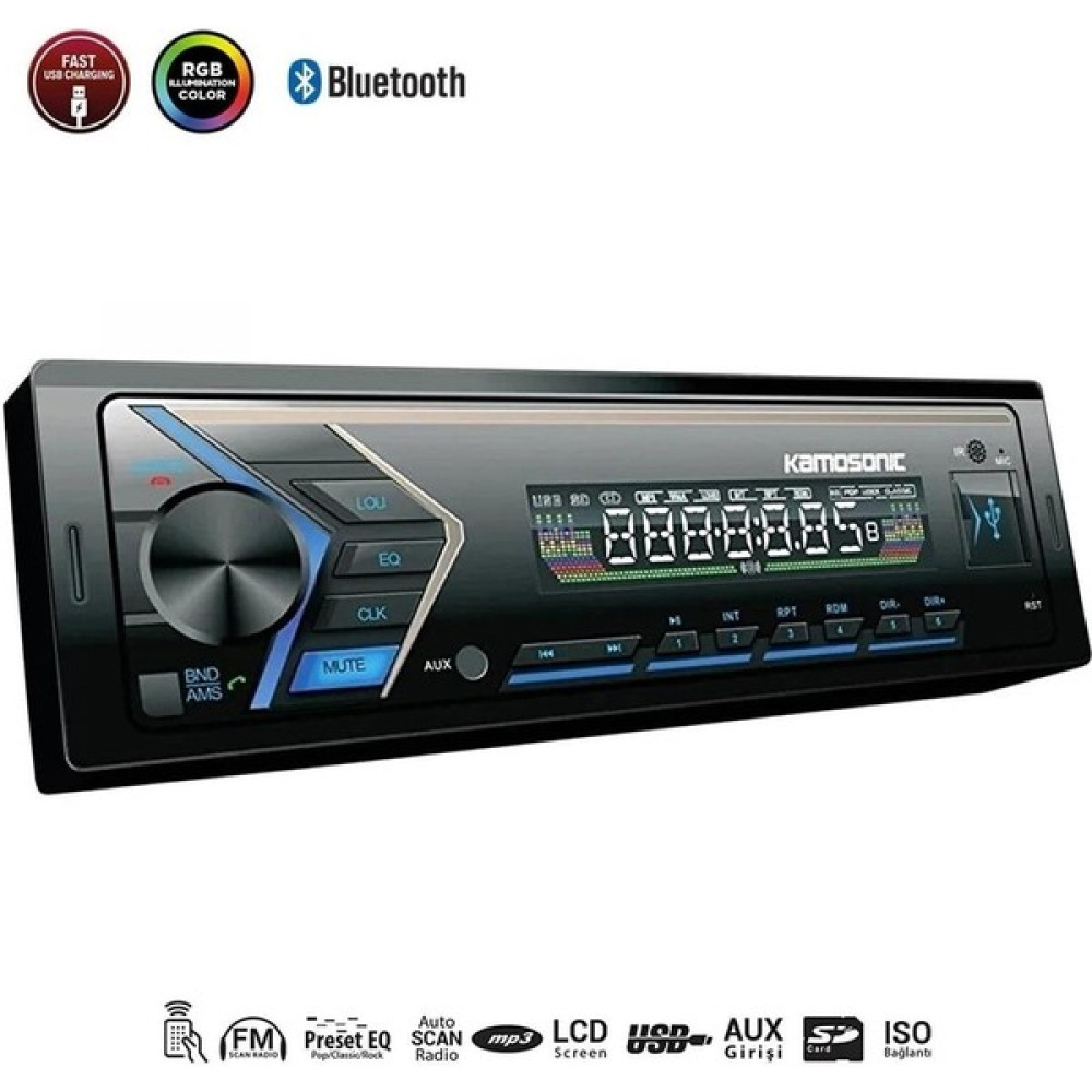 Myglobal Oto Teyp 4X50W Bt/2xusb/sd/fm/aux Kamosonıc KS-MX800 Oto Teypleri Fiyatı