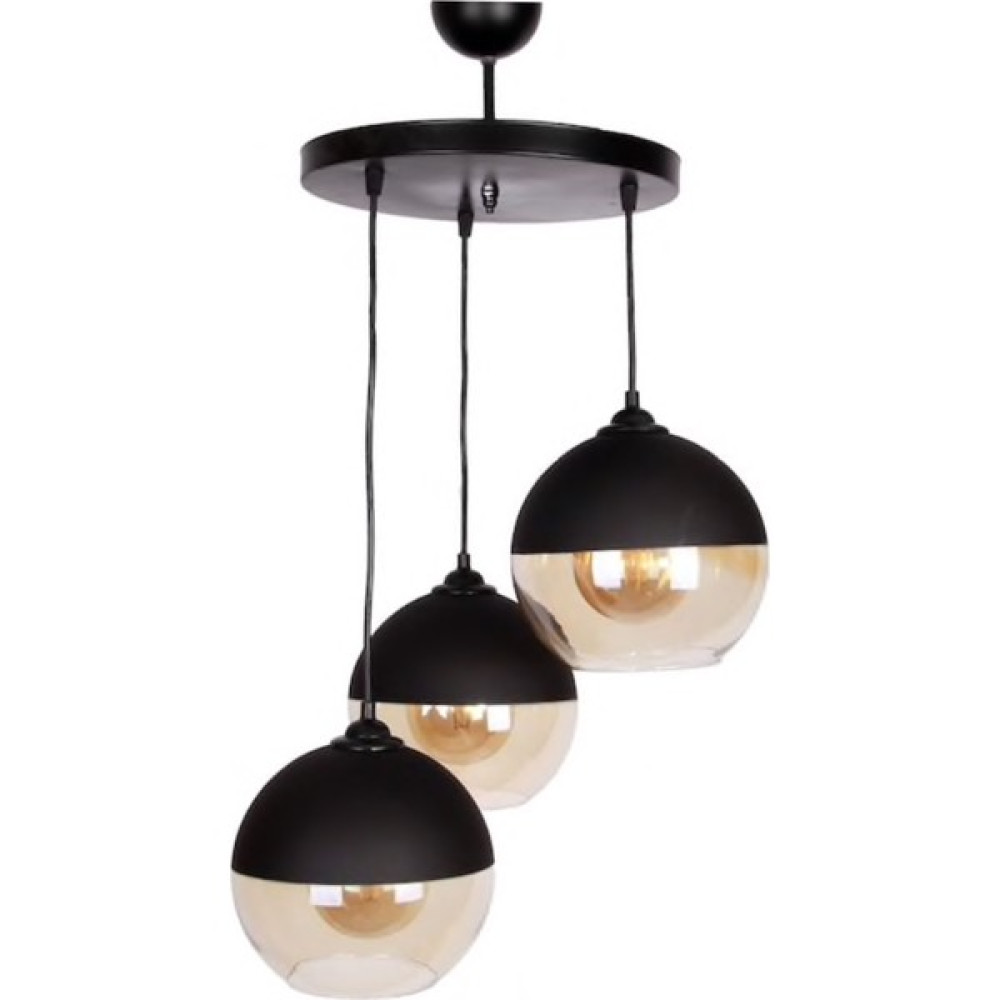 Mylight Retro Siyah Üçlü Sarkıt 20CM Lik Top Cam - 3'lü Avize Fiyatı