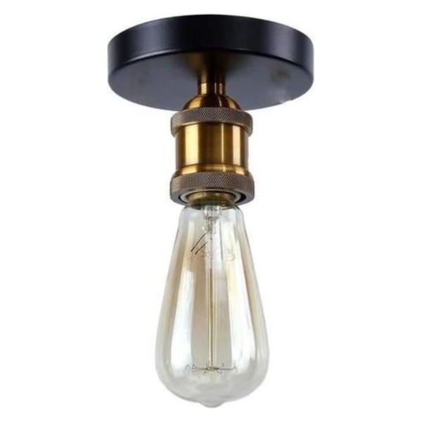 Mylights Retro Mat Gold Metal Tavan Avize Armatür Aplik 10CM - Ahşap - 1 Avize Fiyatı