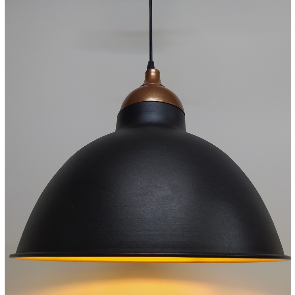 Mylights Retro Rustik Metal Sarkıt Avize Bakır Asklı Siyah Içi Altın - Ahşap - 1 Avize Fiyatı
