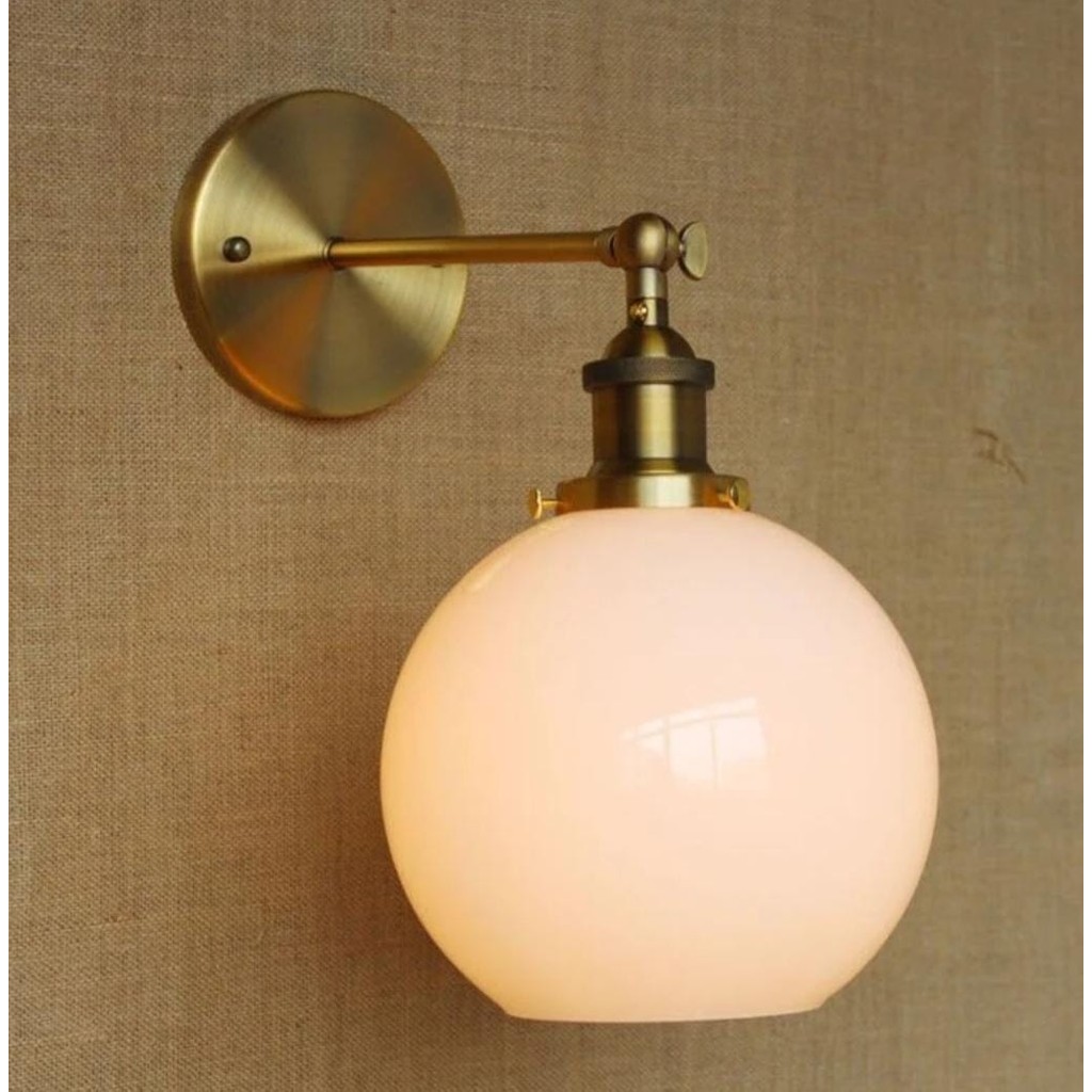 Mylights Rustik Vintage Eskitme Opal Camlı Aplik Duvar Lambası Okuma Lambası - 0 - Siyah Aplikler Fiyatı