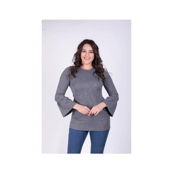 Myline 34116 Kolları Volanlı Gri Bluz Bluz Fiyatı
