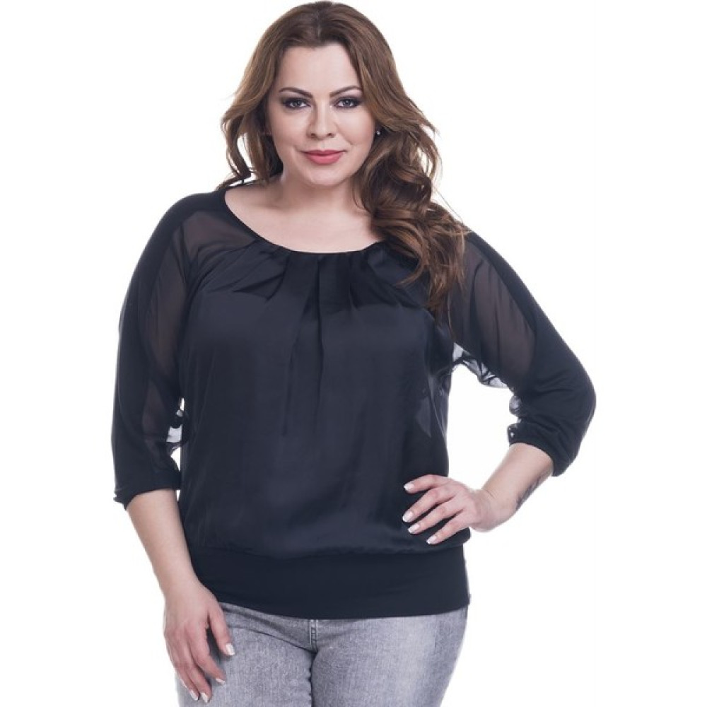 Myline Saten, Şifon Ve Penye Kombinli Bluz 12430-m Bluz Fiyatı