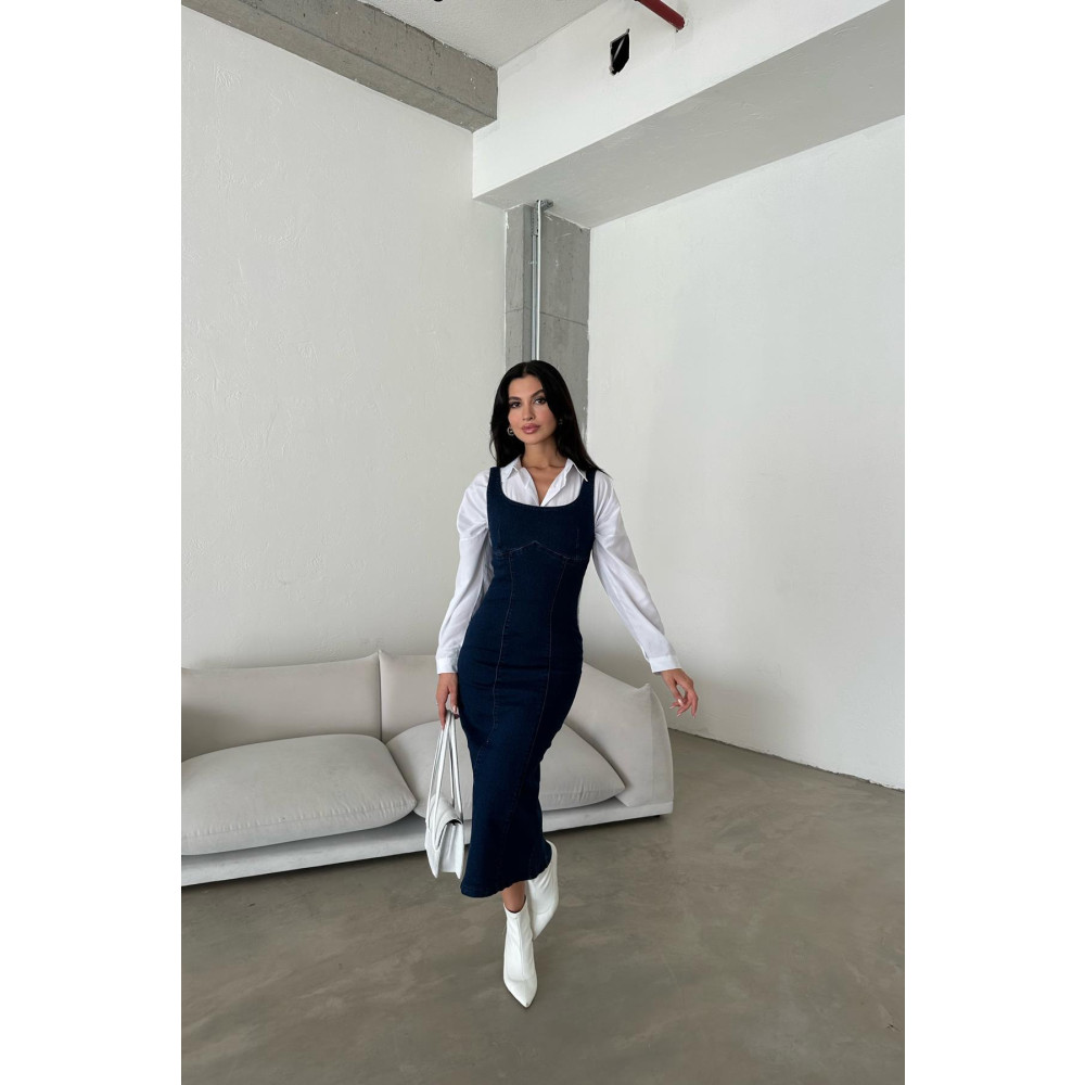 mylove Arka Fermuarlı Denim Elbise Lacivert L Beden Elbise Fiyatı
