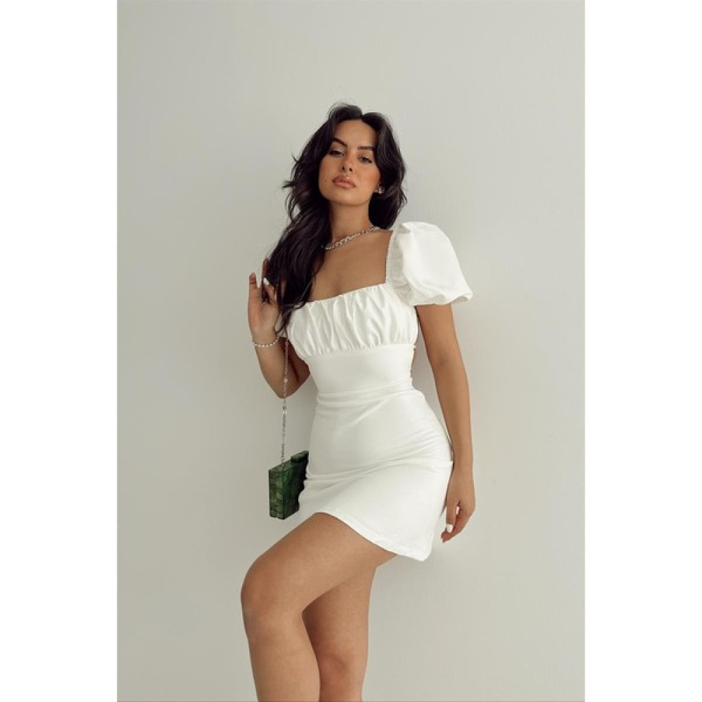 MyLove Sırt Dekolteli Cutie Mini Elbise Beyaz Elbise Fiyatı