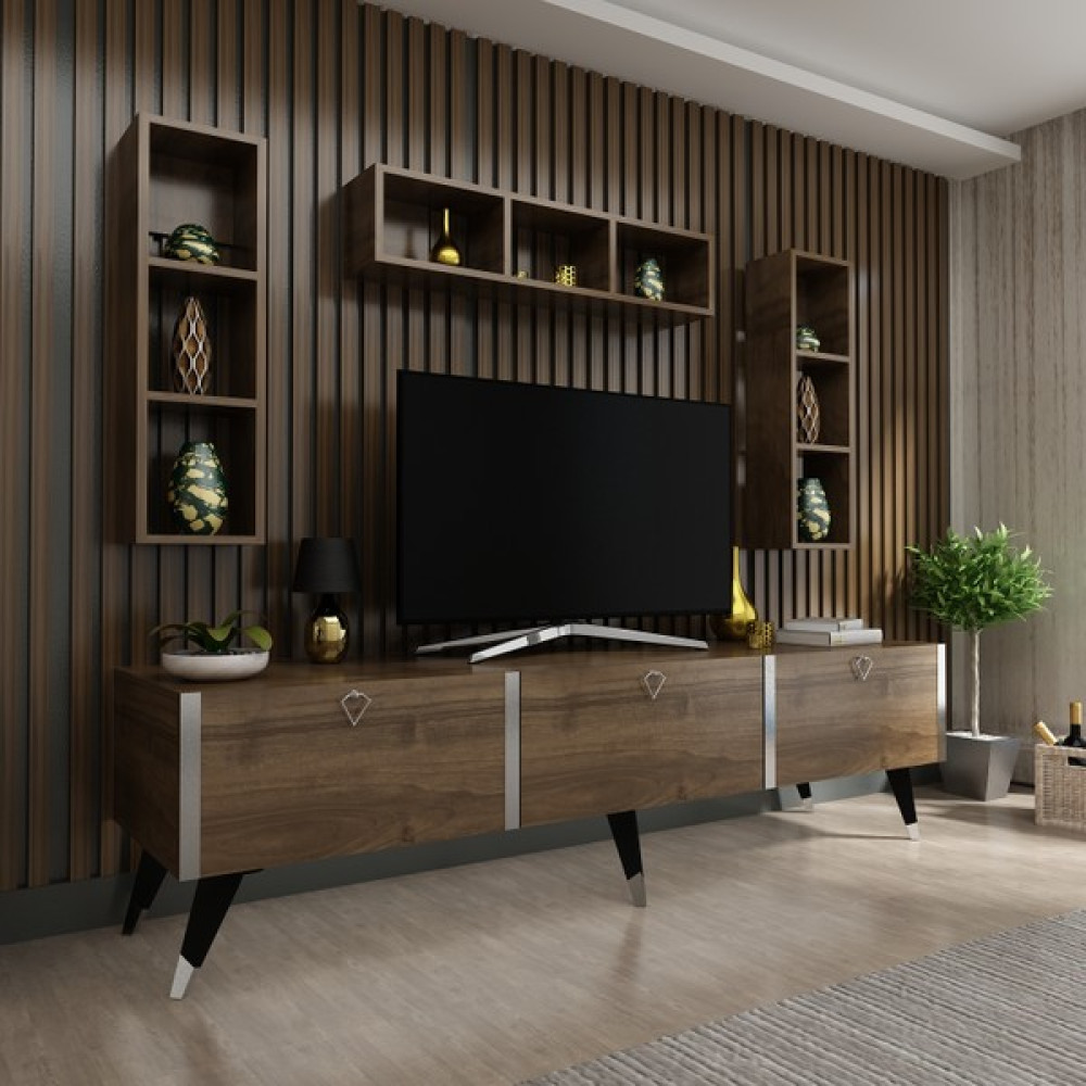 Myniture Festival Tv Ünitesi S3007-2 Ceviz Tv Ünitesi / Sehpası Fiyatı