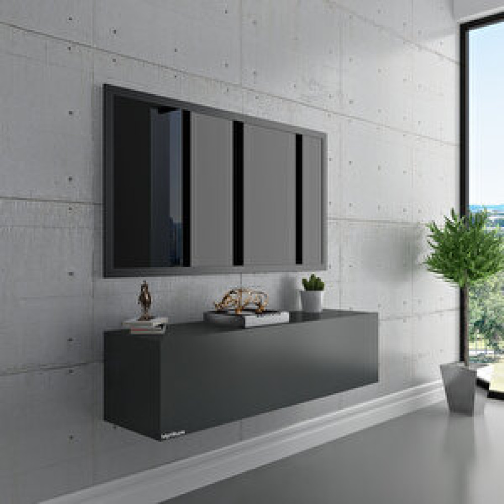 Myniture Home Duvara Monte Tv Sehpası Antrasit S6107-4 Tv Ünitesi / Sehpası Fiyatı