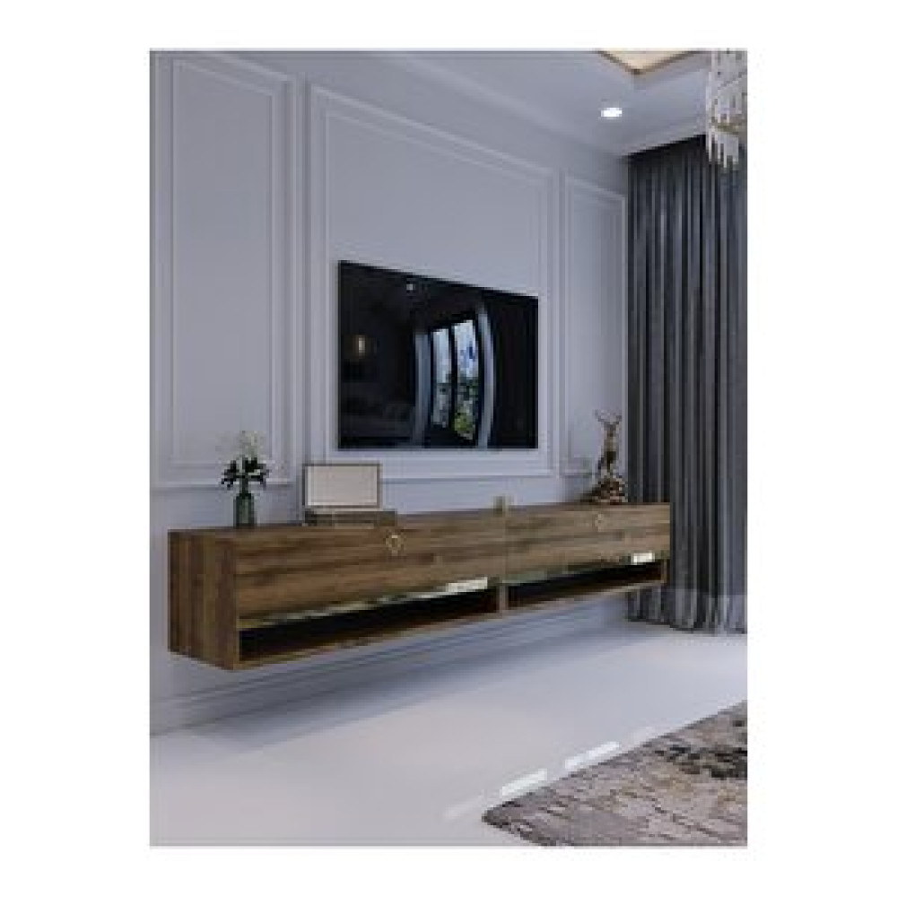 Myniture Home Duvara Monte Tv Sehpası Cevi̇z Gold G6301-2 Tv Ünitesi / Sehpası Fiyatı