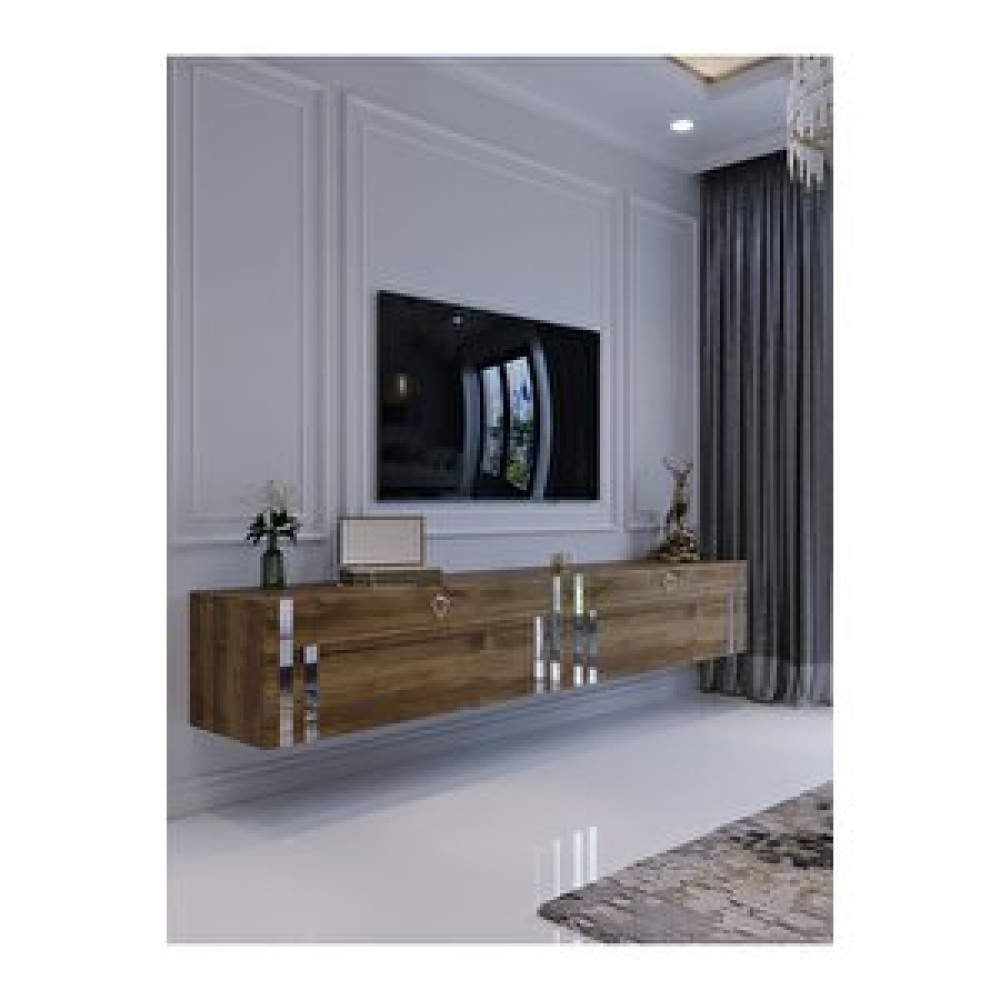 Myniture Home Duvara Monte Tv Sehpası Cevi̇z Gümüş S6300-2 Tv Ünitesi / Sehpası Fiyatı