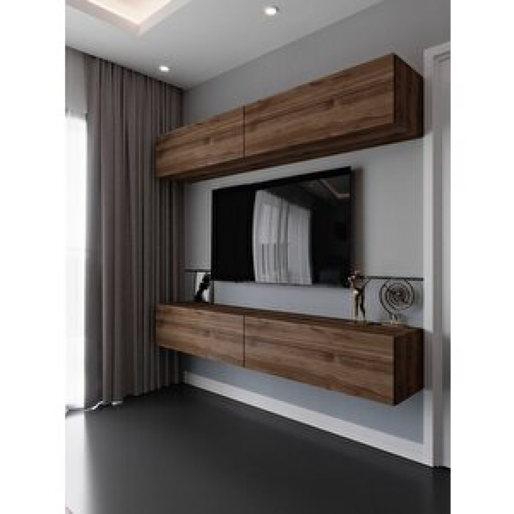Myniture Home Duvara Monte Tv Sehpası Cevi̇z S6112-2 Tv Ünitesi / Sehpası Fiyatı