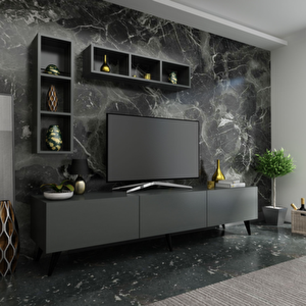 Myniture Home Festival Tv Ünitesi Antrasit Tv Ünitesi / Sehpası Fiyatı