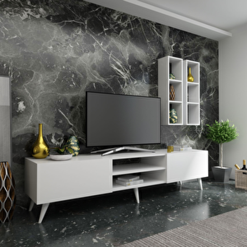 Myniture Home Festival Tv Ünitesi Q3000-1 Beyaz Tv Ünitesi / Sehpası Fiyatı