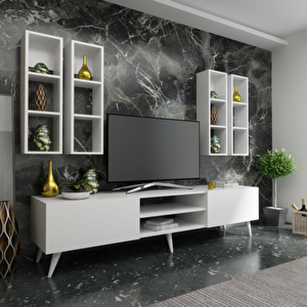 Myniture Home Festival Tv Ünitesi Q3001-1 Beyaz Tv Ünitesi / Sehpası Fiyatı