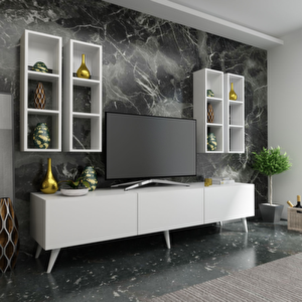 Myniture Home Festival Tv Ünitesi Q3002-1 Beyaz Tv Ünitesi / Sehpası Fiyatı