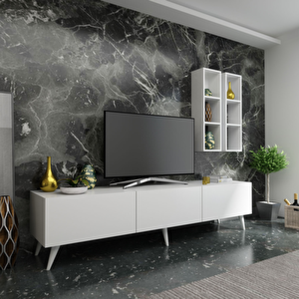 Myniture Home Festival Tv Ünitesi Q3003-1 Beyaz Tv Ünitesi / Sehpası Fiyatı