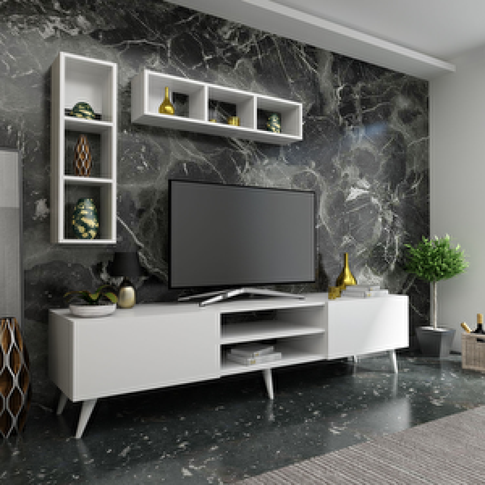 Myniture Home Festival Tv Ünitesi Q3005-1 Beyaz Tv Ünitesi / Sehpası Fiyatı