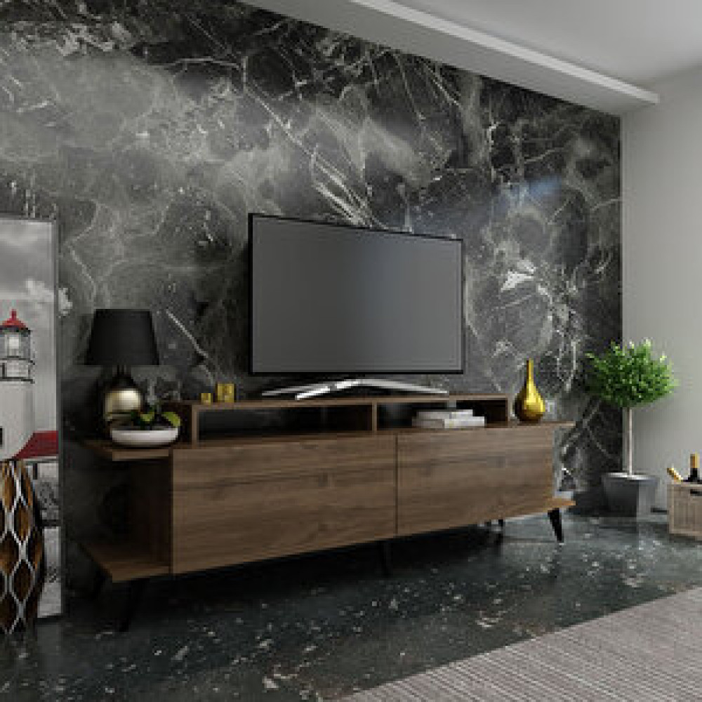 Myniture Home İdeal Tv Ünitesi Q7012-2 Ceviz Tv Ünitesi / Sehpası Fiyatı