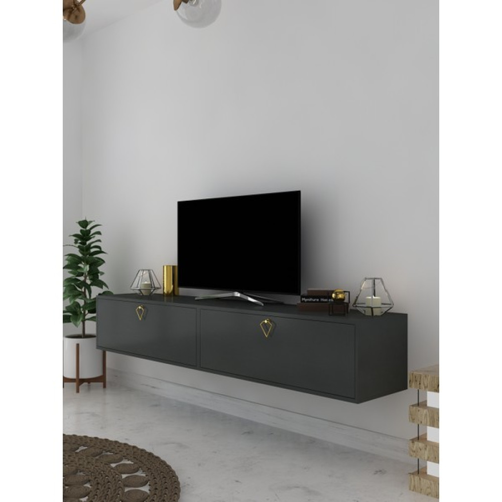 Myniture Home & Living Duvara Monte Tv Sehpası Antrasit S6201-4 Tv Ünitesi / Sehpası Fiyatı