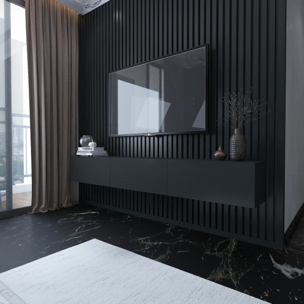 Myniture Home & Living Duvara Monte Tv Sehpası Antrasit S6204-4 Tv Ünitesi / Sehpası Fiyatı