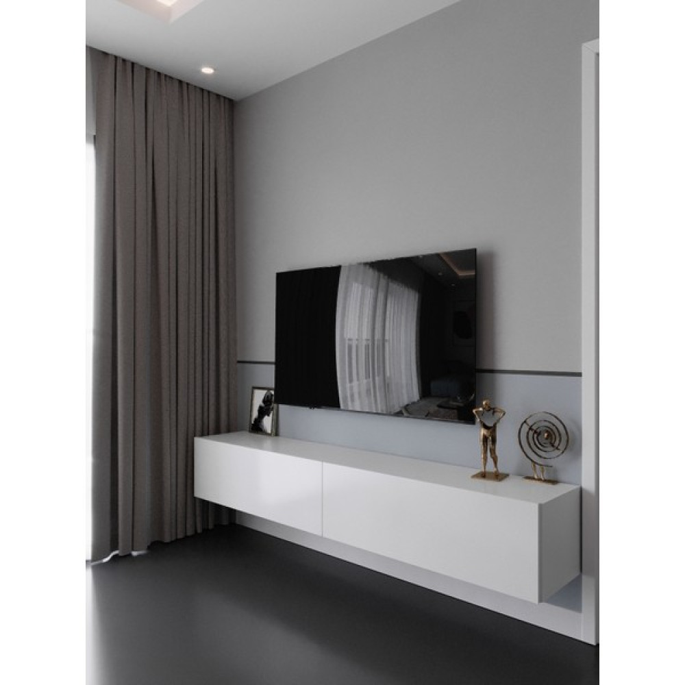 Myniture Home & Living Duvara Monte Tv Sehpası Beyaz Q6106-1 Tv Ünitesi / Sehpası Fiyatı